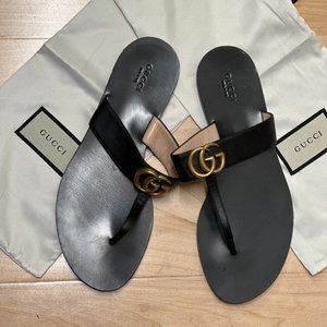 Gucci Sandals Black Leather Brand New